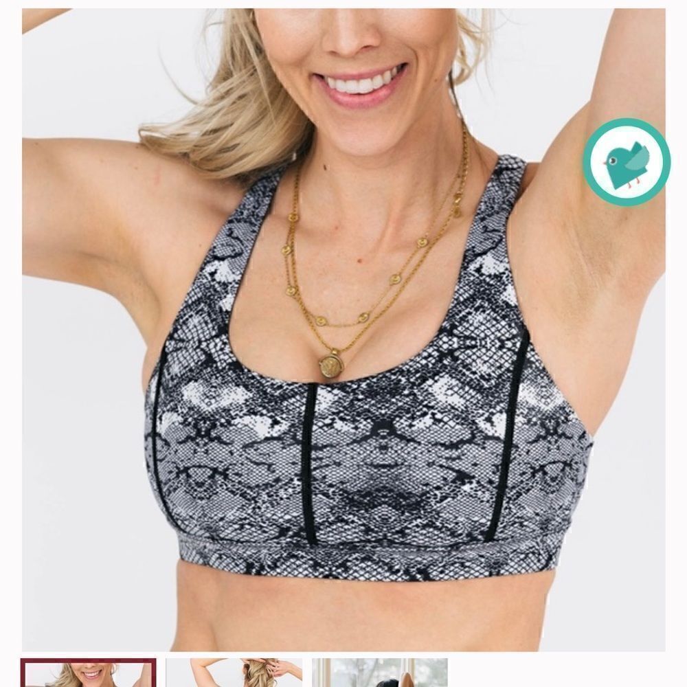 Medium Zyia Cobra Metallic Light n Tight Adjustable Bra Size